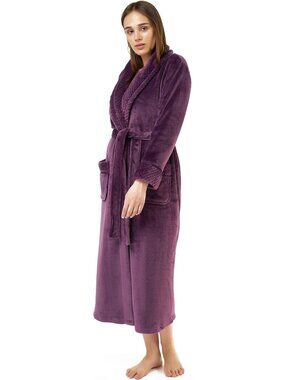 〽️Women's Bathrobe Purple Oversized Luxury Ultra Soft Warm Plush Fleece Robes